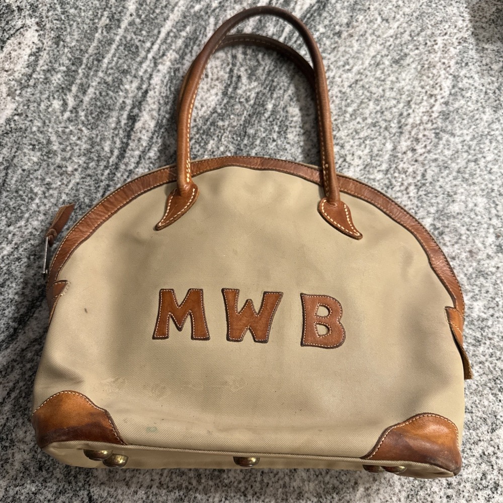 Vintage King Ranch Canvas Leather La Bolsa Bag STAMPED JJ Kingsville Texas
